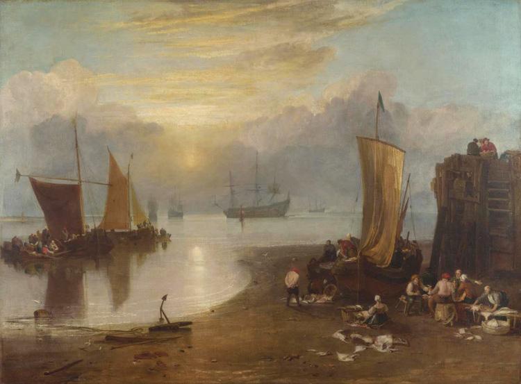 Joseph Mallord William Turner Sun rising tyhrough vapour:Fishermen cleaning and selling  fish  (mk31) oil painting image
